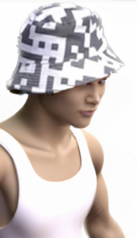 Code Unique for Graphic Music Cool Geometric Cotton for Cap Raves, QR Hat, Design with Black Abstract Bucket Gamer Monochrome Sun Bold Fisherman QR Pattern Hat 2024 White Trendy and Unisex Code